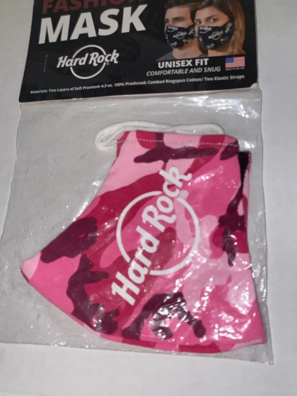 Unisex Hard Rock Cafe Pink Camo Face Mask